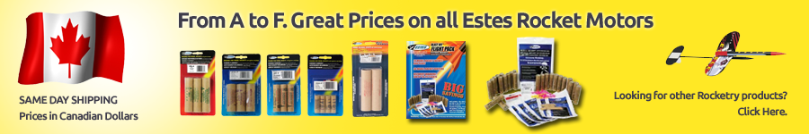 From A to F. Great Prices on all estes engines